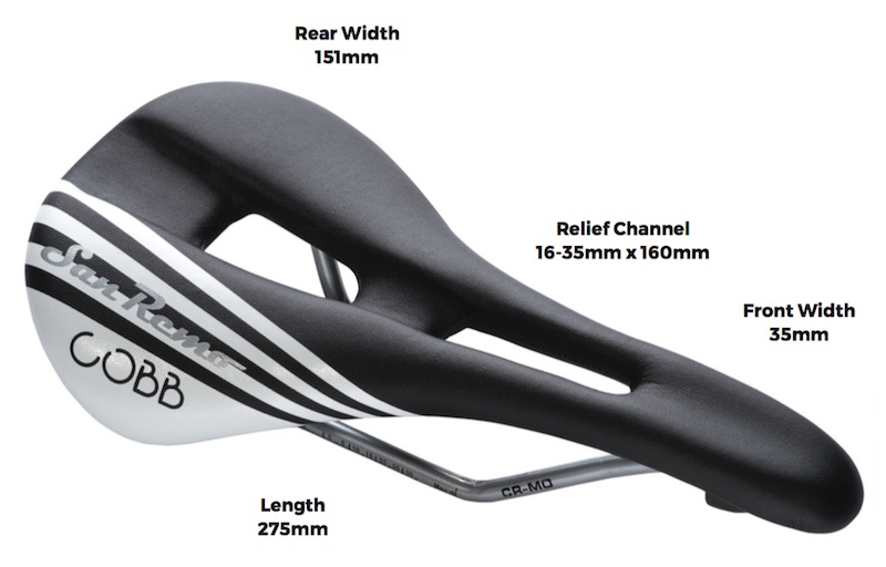 Cobb Cycling San Remo Saddle Specs 2018