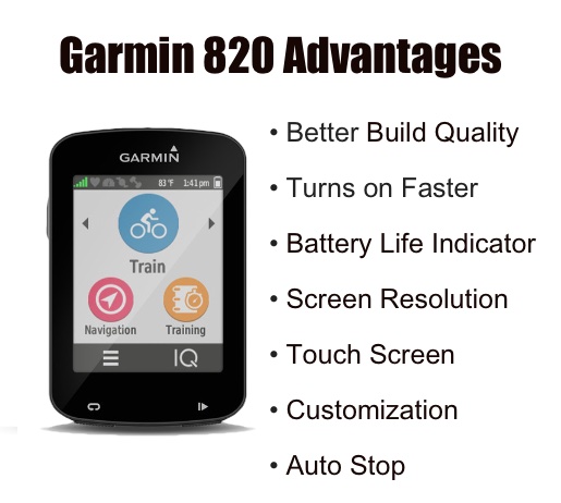 Garmin 820 Advantages vs Wahoo Bolt