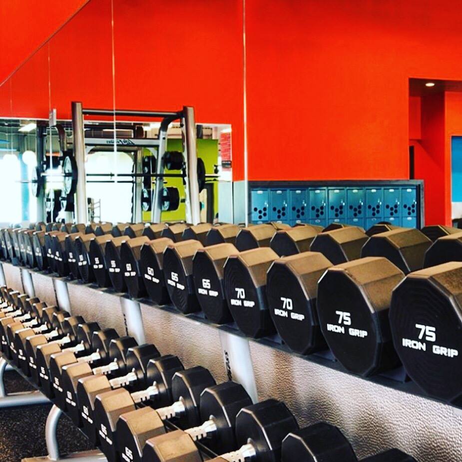 View of Iron Grip Urethane Dumbbells At a gym