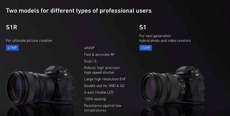 Panasonic Lumix S1 vs Lumix S1R