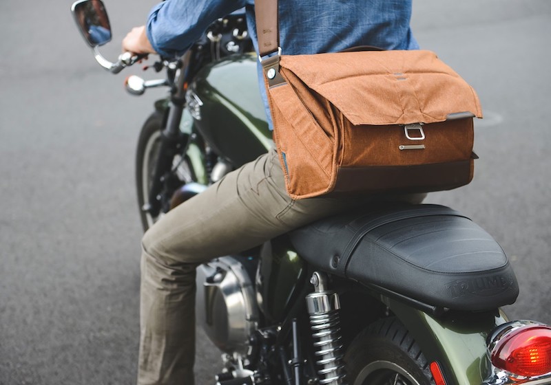 Peak Design Everyday Messenger on a Motor Cycle