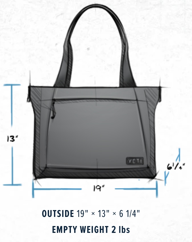 YETI Crossroads Tote Bag Dimensions