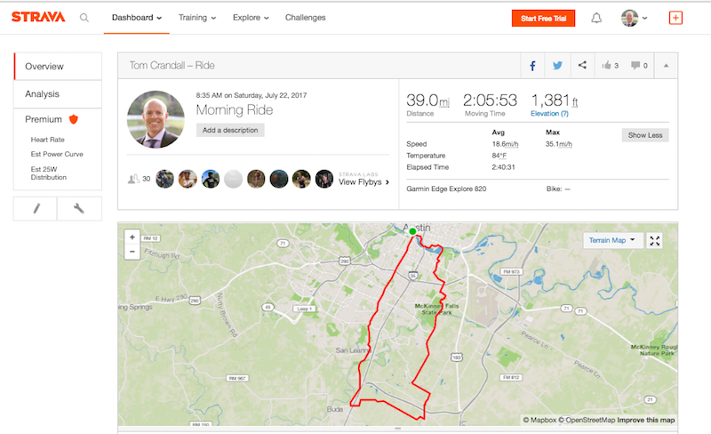 Strava Cycling Workout