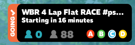 Zwift Race Selection